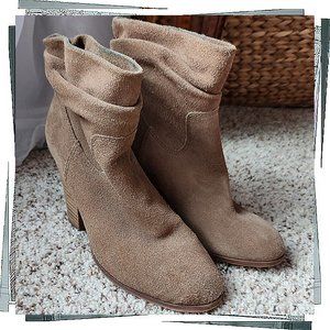 Tan Suede Heel Booties (7) by Chinese Laundry
